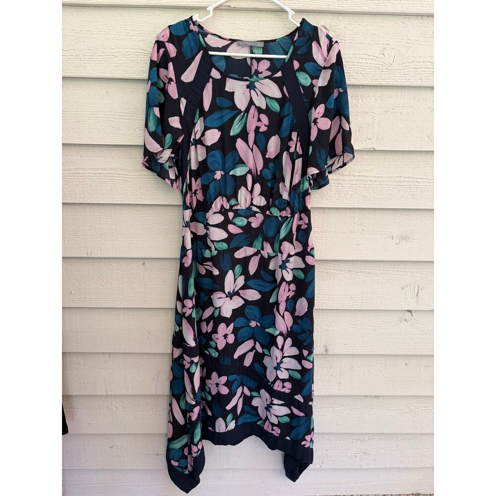 Octavia Floral Midi Dress Low Back Cutout Boho Flutter Sleeve XL - Picture 2 of 8
